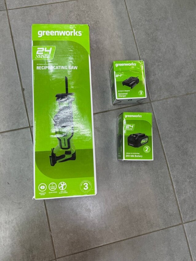 Сабельная пила Greenworks + АКБ + ЗУ